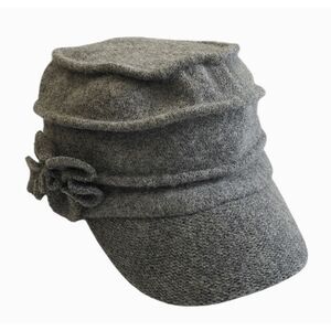 Vintage Scala Hat Newsboy Cabbie Gray 100% Wool
